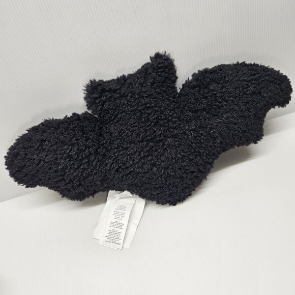 Pottery Barn Shimmer Bat Shaped Decorative Throw Pillow Black Halloween - Picture 3 of 5